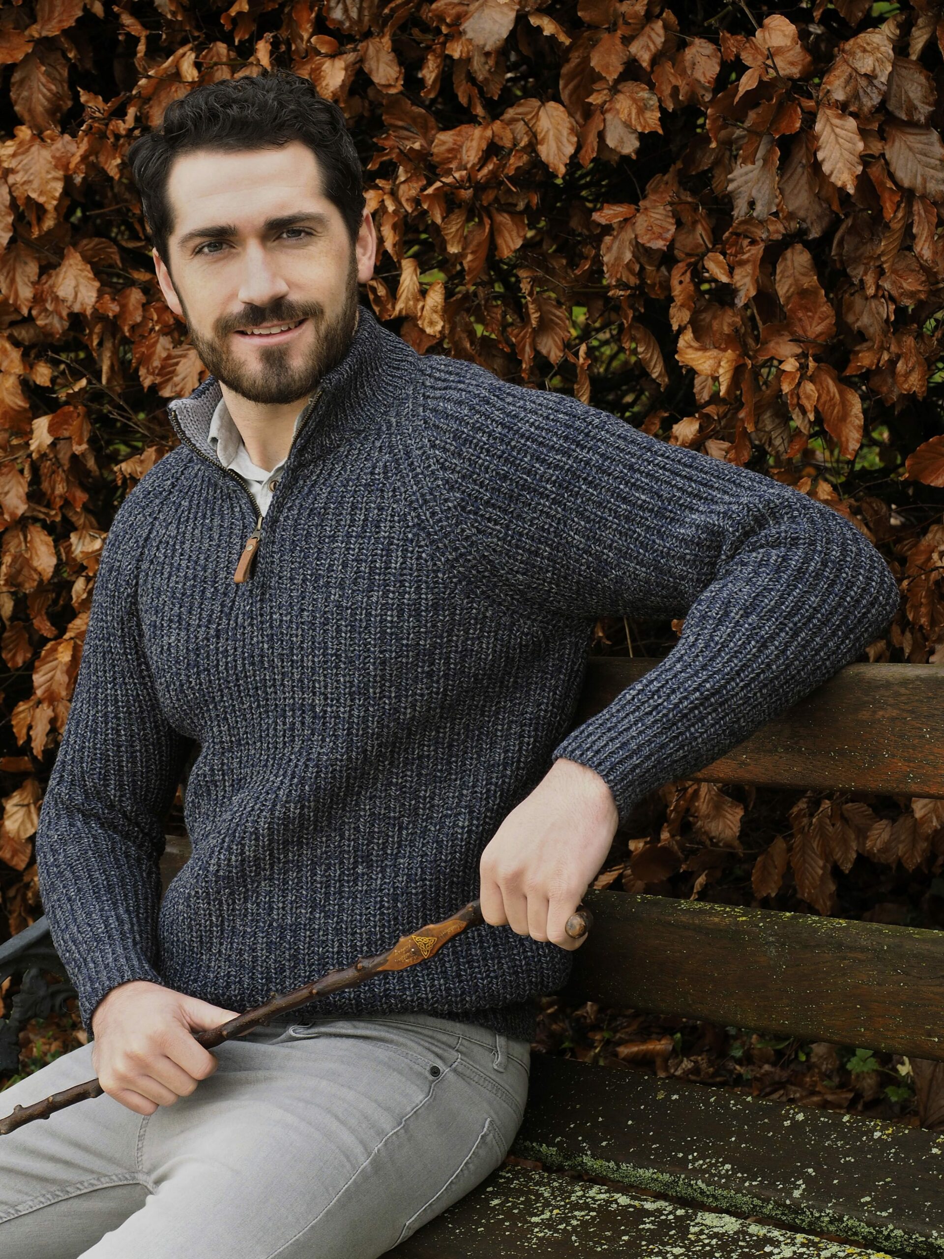 FISHERMANS RIB HALF ZIP SWEATER X761