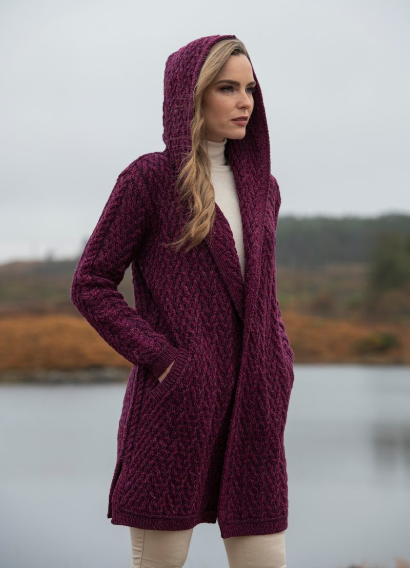 SHAWL COLLAR HOODED CARDIGAN HD4872