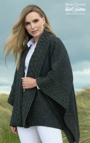 CHARCOAL TWEED CAPE  T35