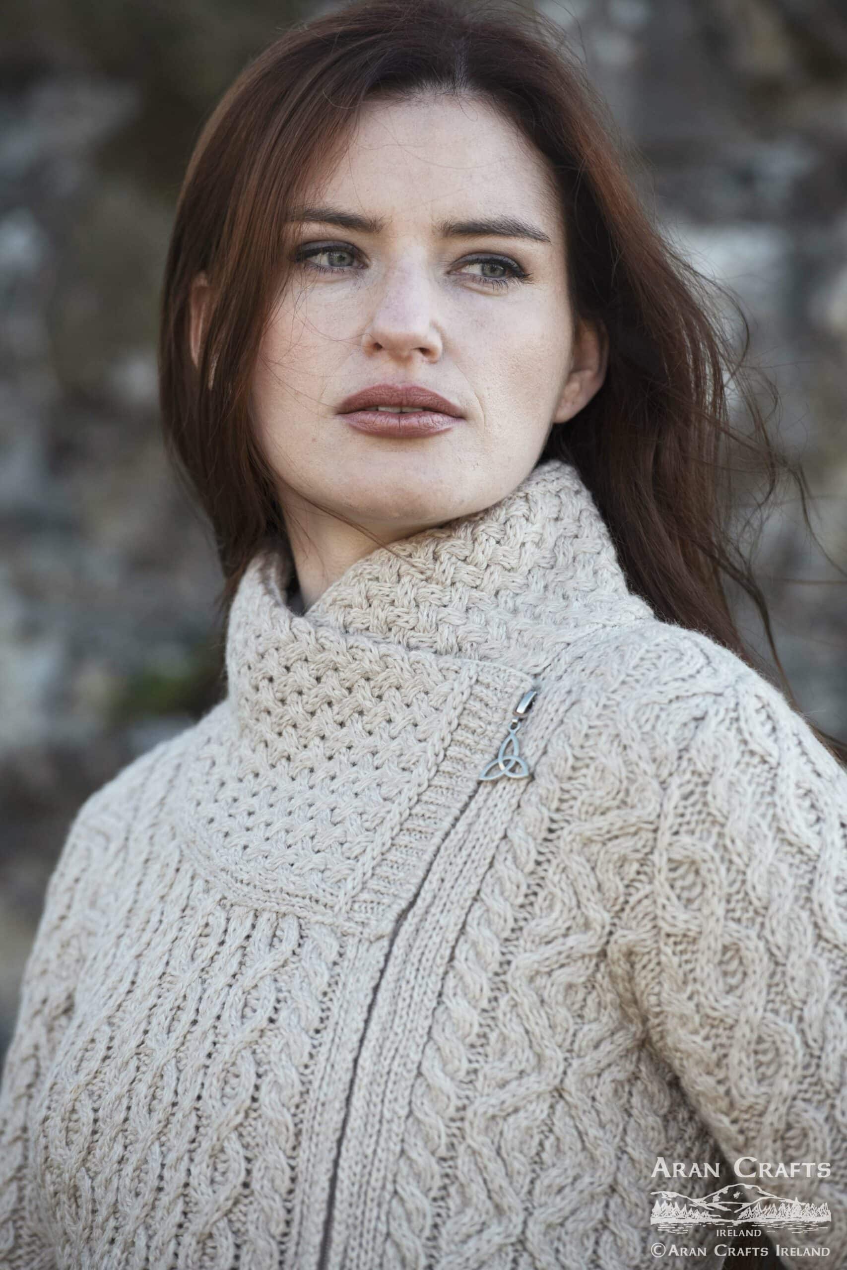 Cable knit sweater coat - cable knit side zip coat