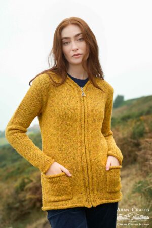 INISHOWEN DONEGAL WOOL ZIP CARDIGAN K5565