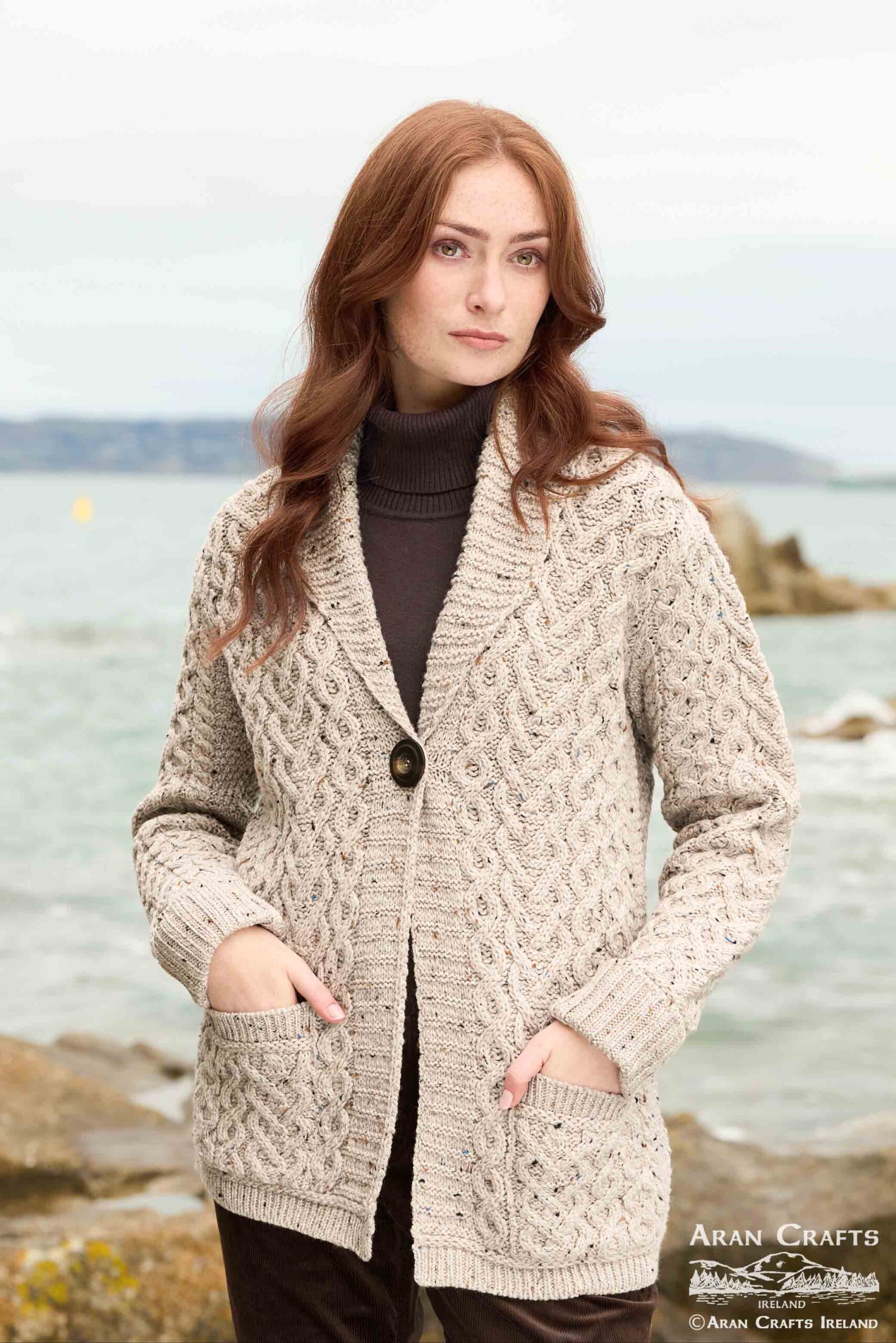 Irish cardigan sweater - Ladies cardigans, Aram Crafts