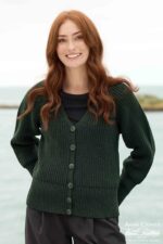 RIB V-NECK BUTTON CARDIGAN X5676